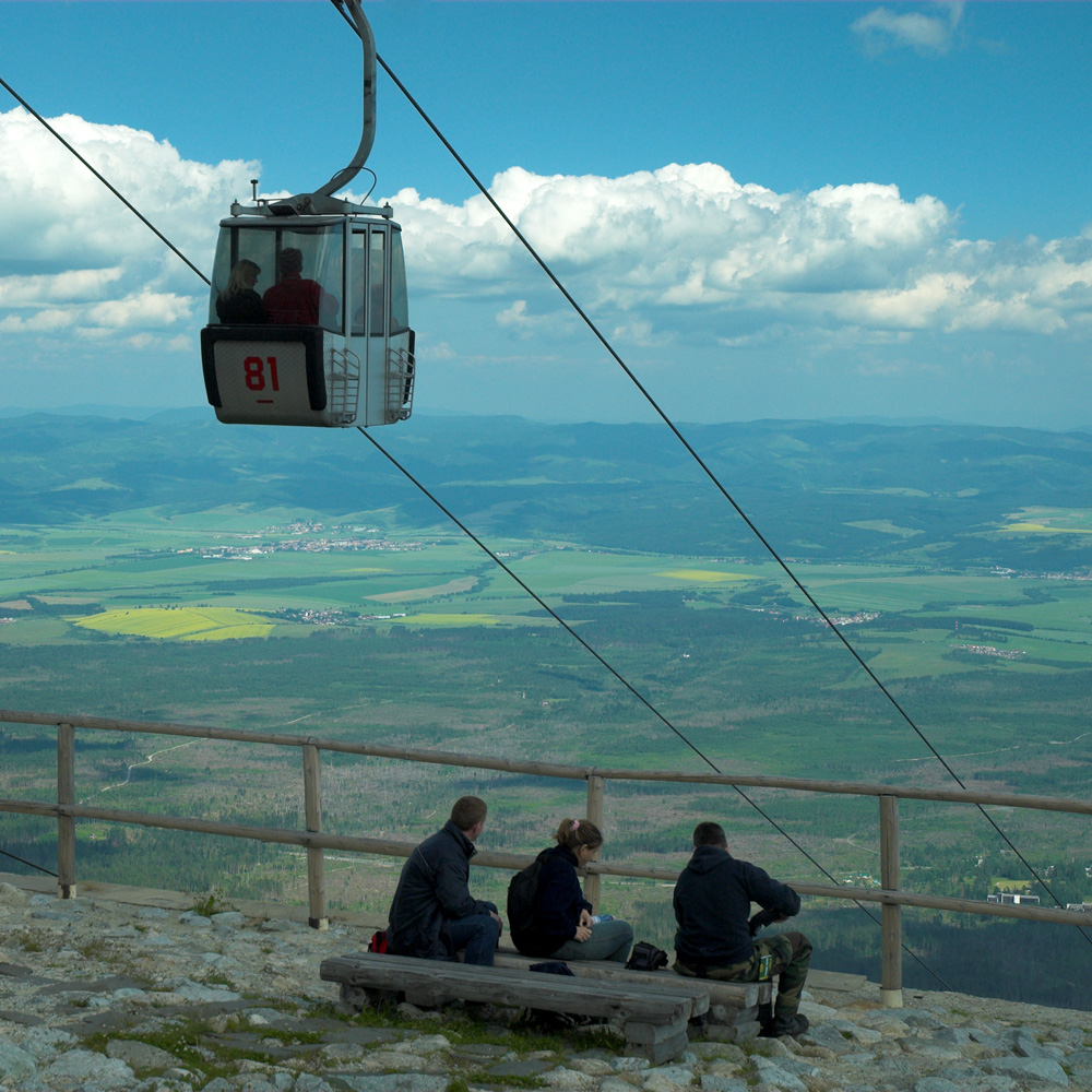 Cable car at Lomnicky Stit, High Tatras, Slovakia.